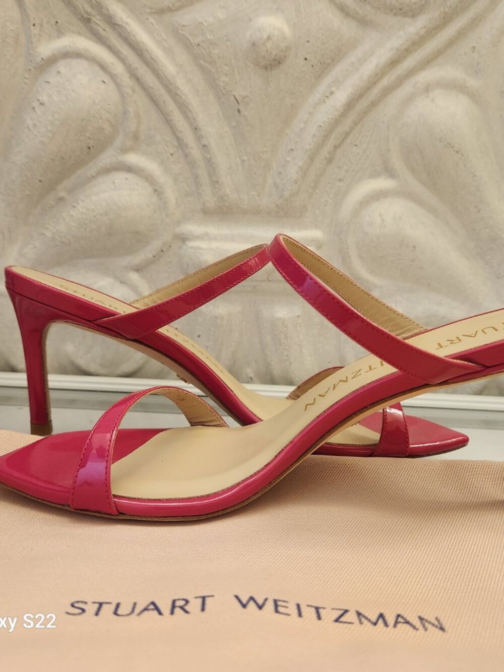 Stuart Weitzman Aleena 75 Pink Patent Leather Heel Sandals. NIB. Size 7.5 - Picture 6 of 11